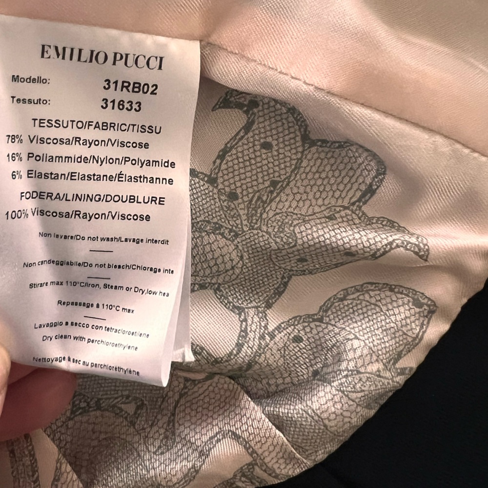 NWT Emilio Pucci Black Blazer Jacket Italy Size 38 US 4 - Picture 14 of 16